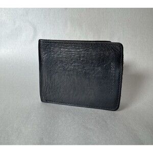 Shinola Detroit Lions Black Leather Bi-Fold Billfold Wallet 4" X 3.2" Football